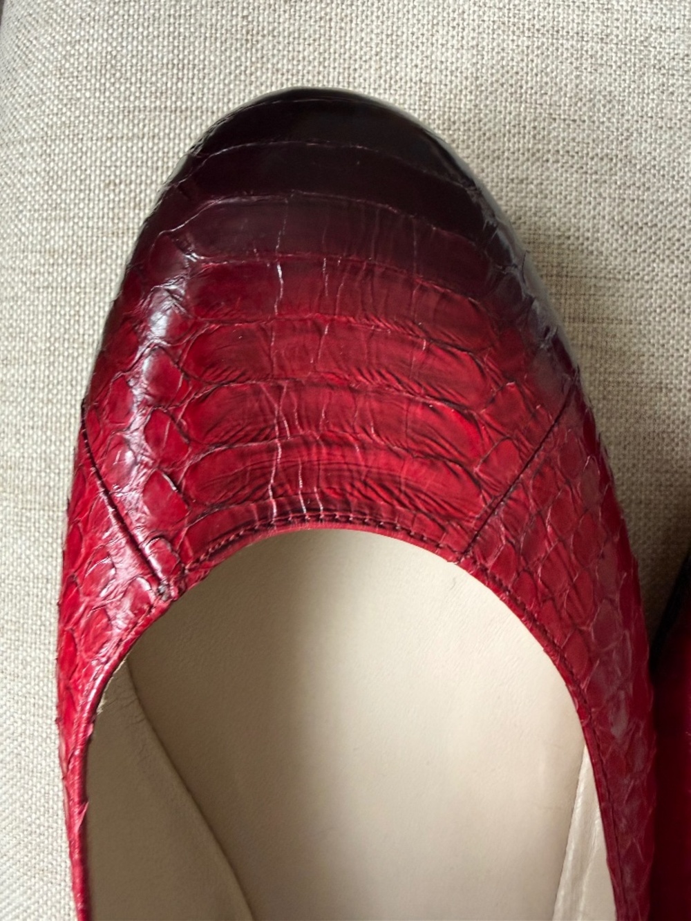 Michael Kors Red Croc-Embossed Flats